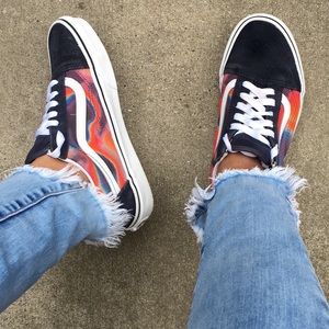 Vans Black and Orange Women's Sneakers
